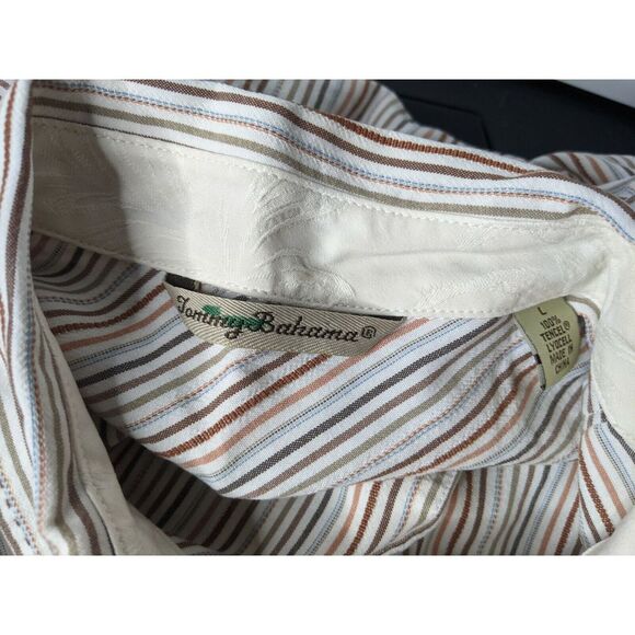 Men's Tommy Bahama Striped Long Sleeve Button Down Shirt, Size Large - Picture 6 of 6